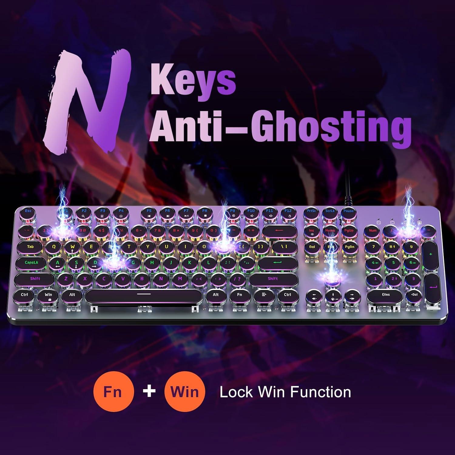 Teclado Mecánico RisoPhy PC420A Retroiluminado RGB 104 Teclas