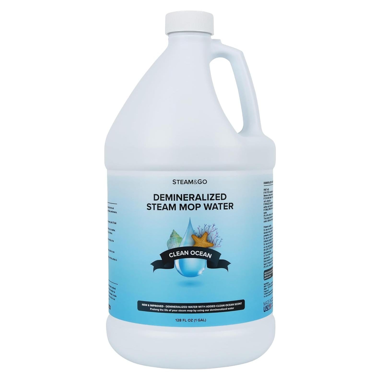 Agua Desmineralizada Steam & Go 3.78L - Limpieza Eficaz Aroma Océano