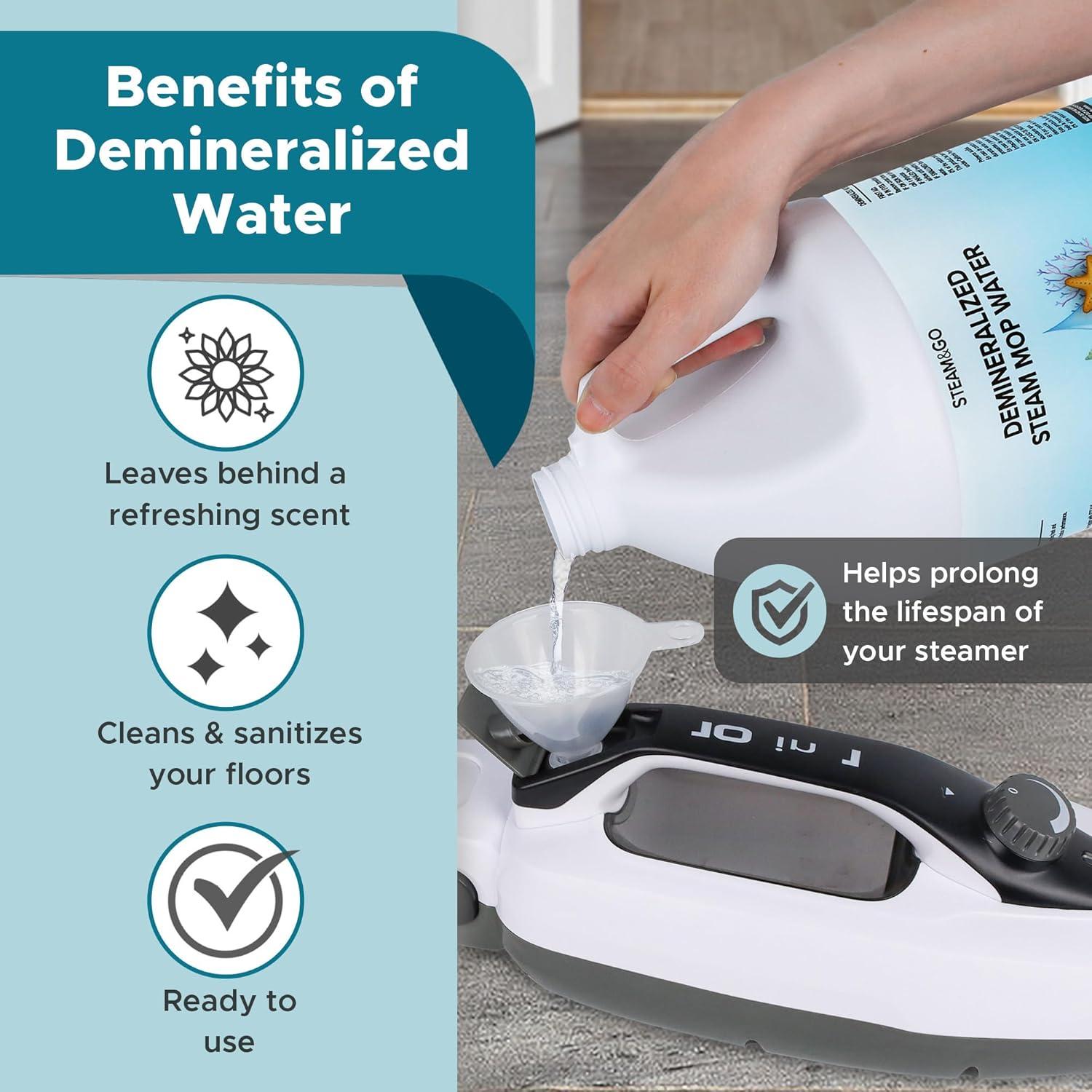 Agua Desmineralizada Steam & Go 3.78L - Limpieza Eficaz Aroma Océano