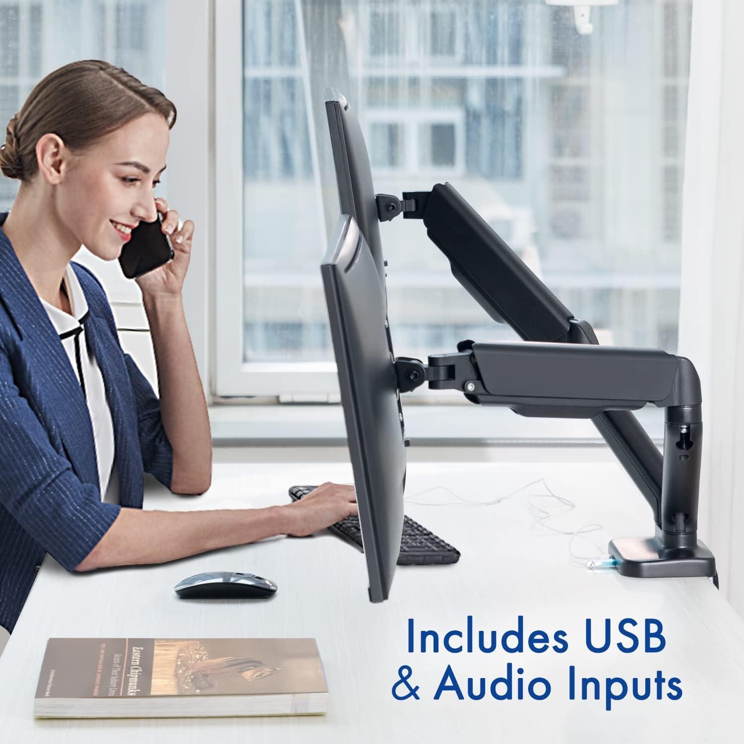 Brazos de Monitor Doble Stellar Mounts para Samsung 32" Curvado