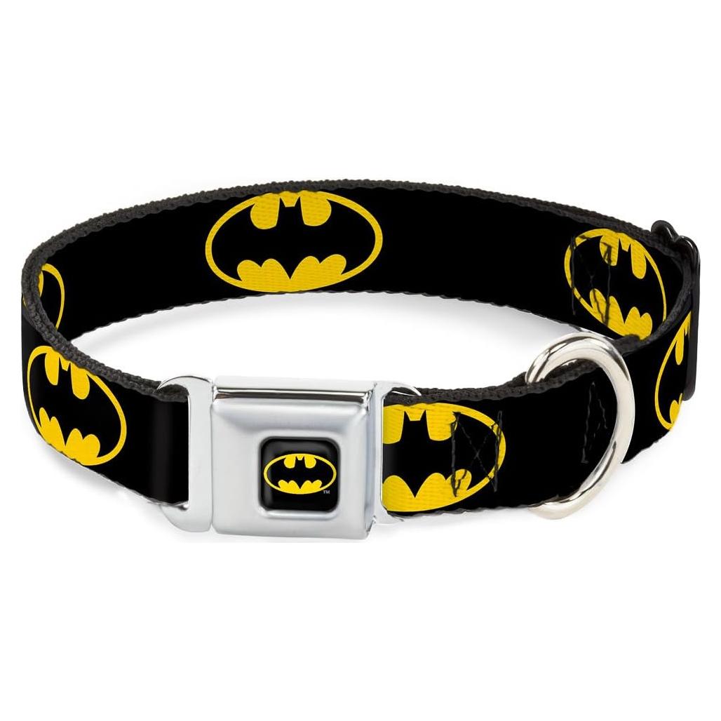 Collar de Perro Buckle-Down Batman Negro Amarillo 9-15 cm