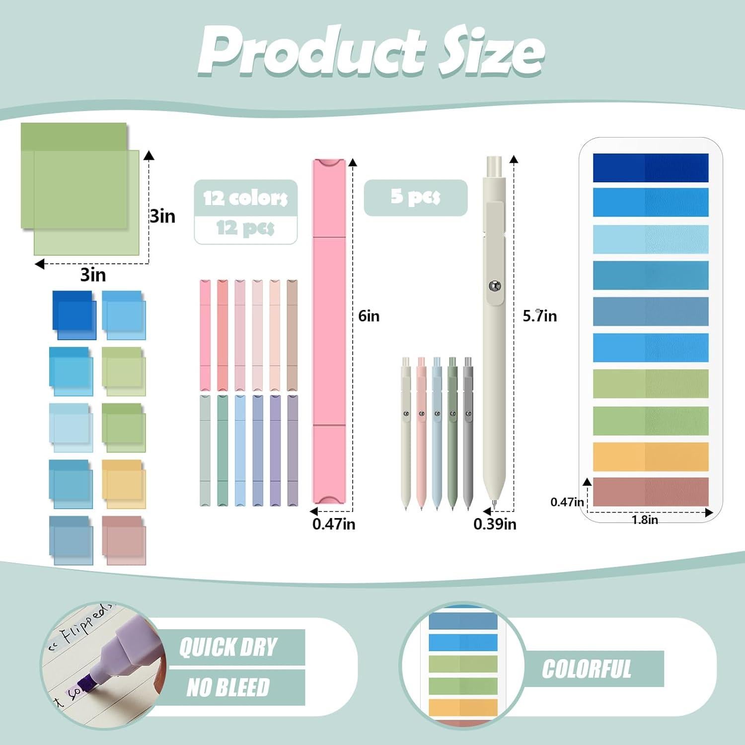 Kit de Anotación Jutom 38 Pcs con Marcadores y Notas Adhesivas