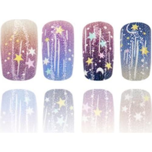 Uñas Postizas Artísticas MIXFOSAHN 24 Pcs Coloridas