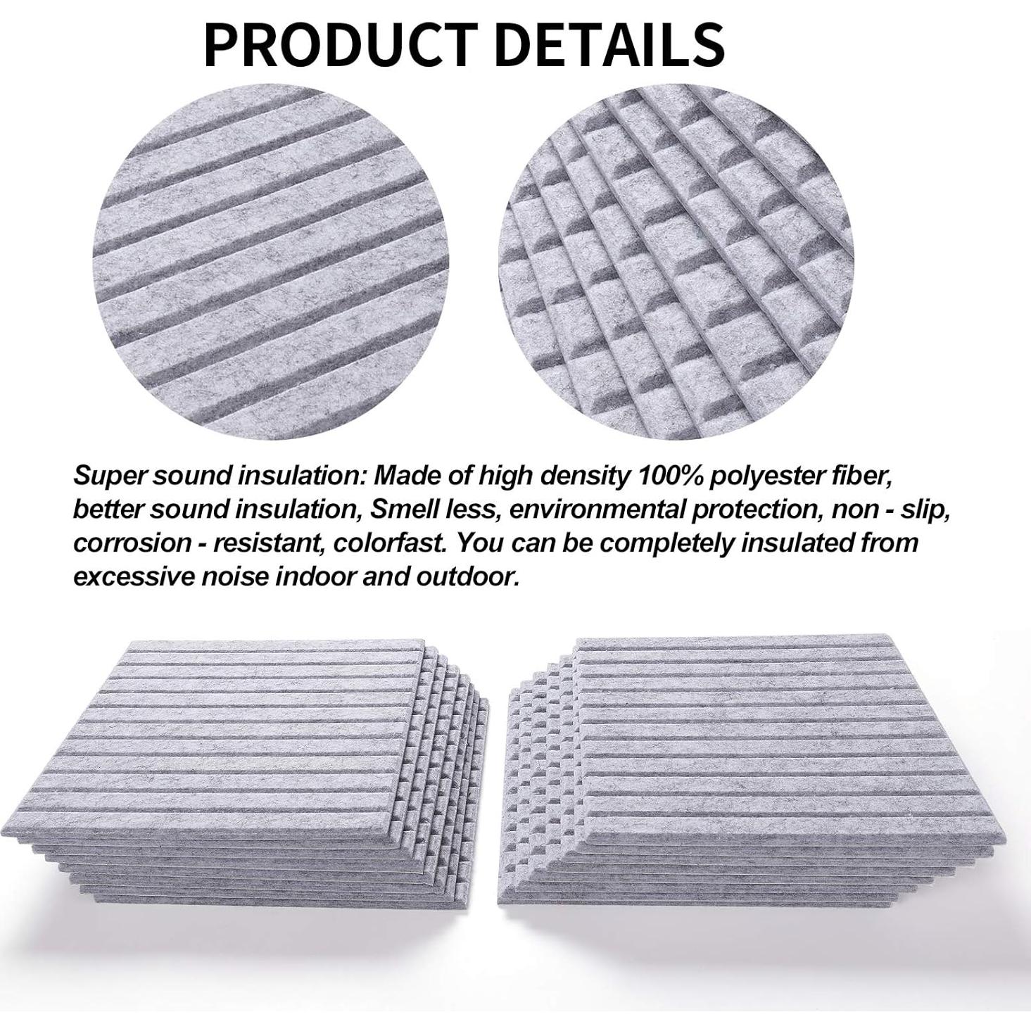 16 Paneles Acústicos HIJIRH 30.48x30.48 cm Aislantes de Sonido