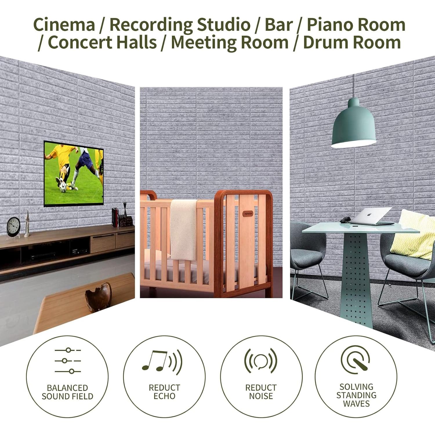 16 Paneles Acústicos HIJIRH 30.48x30.48 cm Aislantes de Sonido