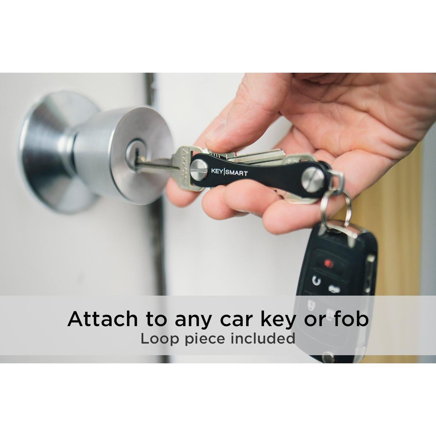 KeySmart Classic - Organizador de Llaves Compacto Negro (hasta 10 llaves)