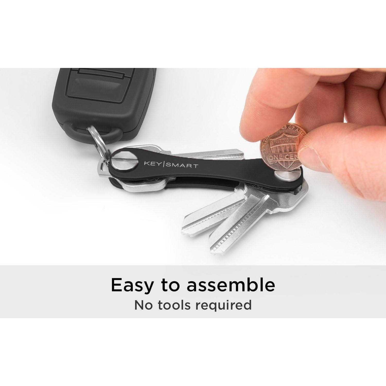 KeySmart Classic - Organizador de Llaves Compacto Negro (hasta 10 llaves)