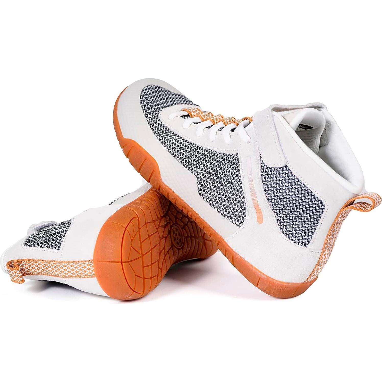 Zapatos de Lucha para Hombres Zapatillas de Boxeo Beige 7 Ancho