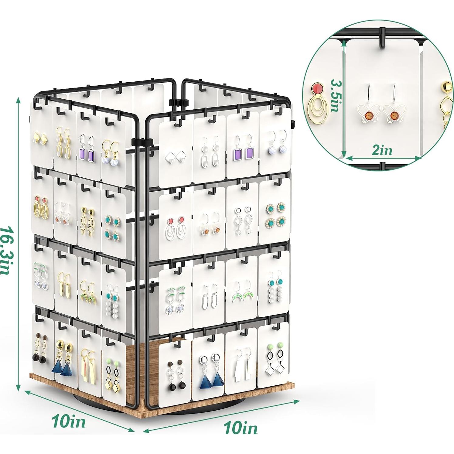 Soporte de Joyería Rotatorio KEIMIXJIA 4 Niveles 64 Ganchos