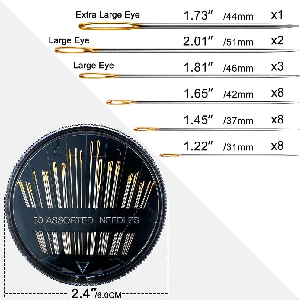 Paquete de 30 Agujas de Coser a Mano Clenbuterol con Enhebradores