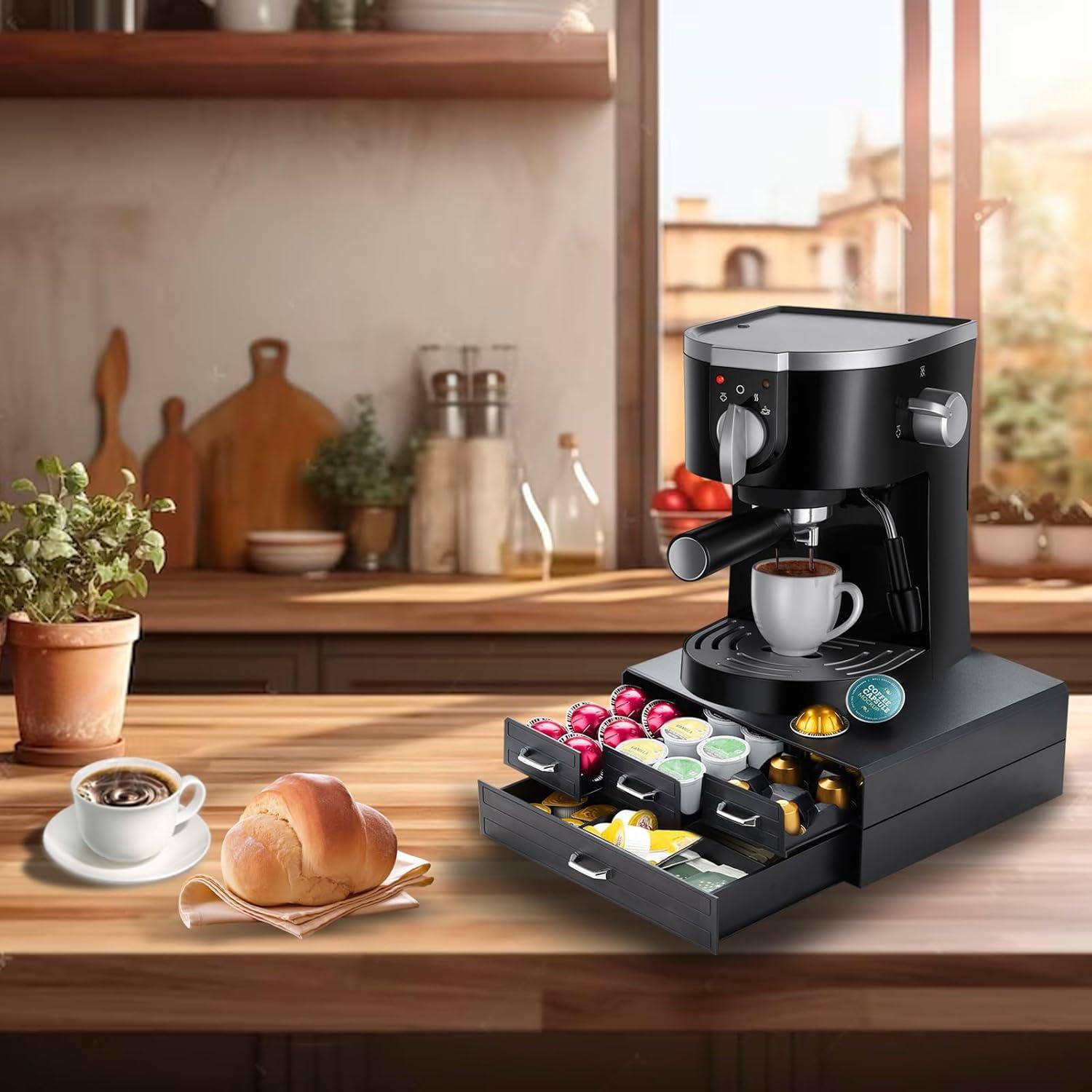 Soporte para K Cup FICARTS 4 Cajones Negro 66/88 Cápsulas