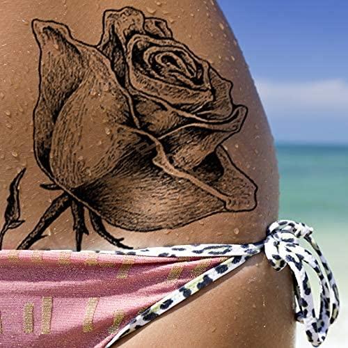Tatuajes Temporales Rosa Negra 2 Unidades - Tatodays
