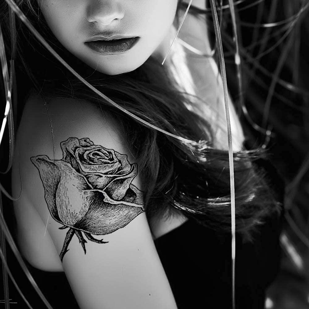 Tatuajes Temporales Rosa Negra 2 Unidades - Tatodays