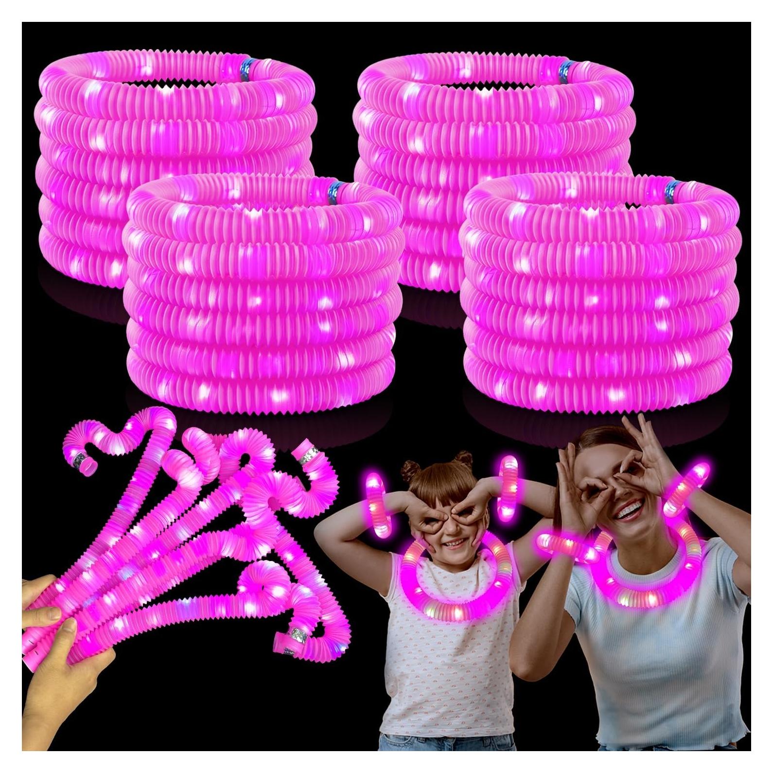 Bastones de Luz Rosa Kannove 24 PCS para Fiestas y Eventos