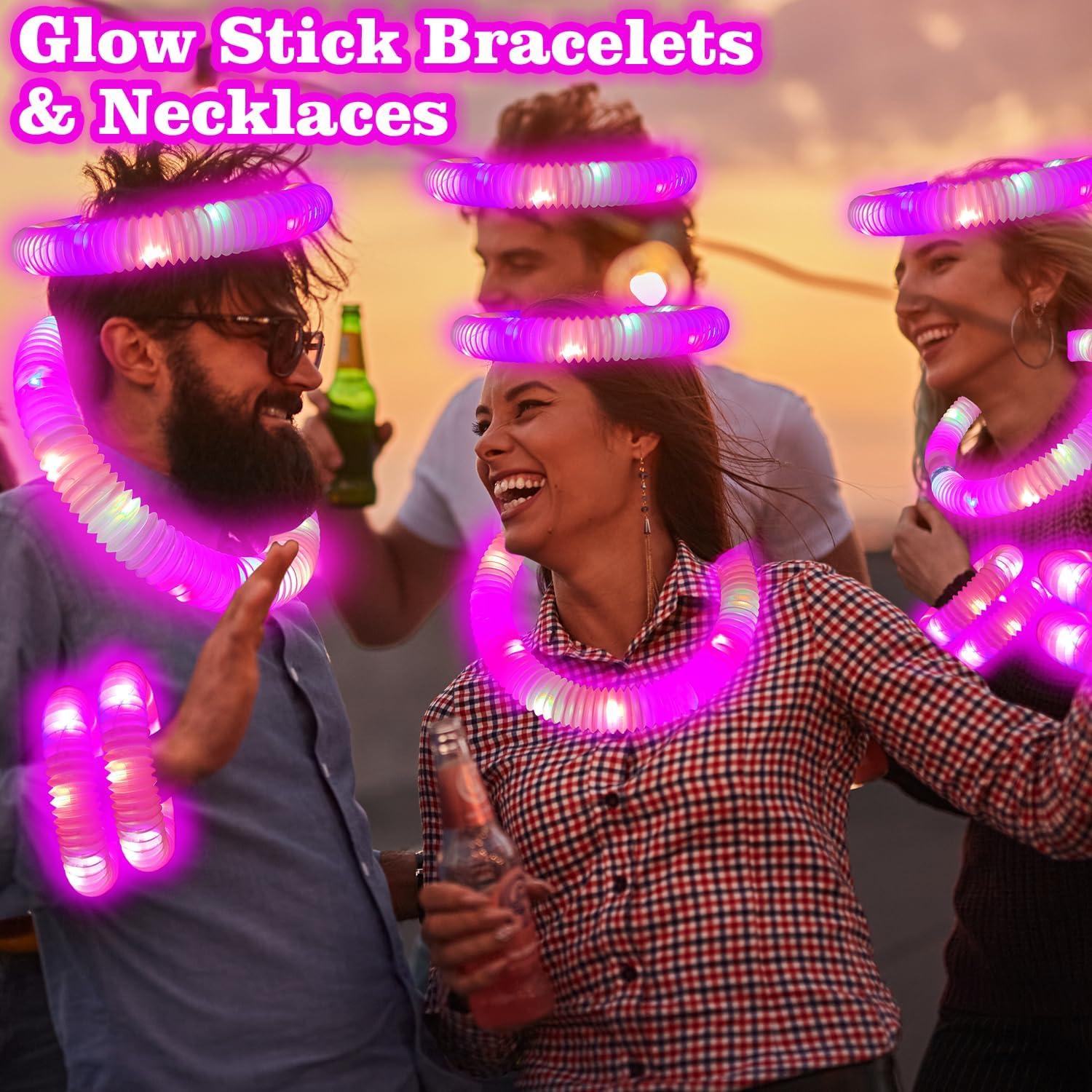 Bastones de Luz Rosa Kannove 24 PCS para Fiestas y Eventos