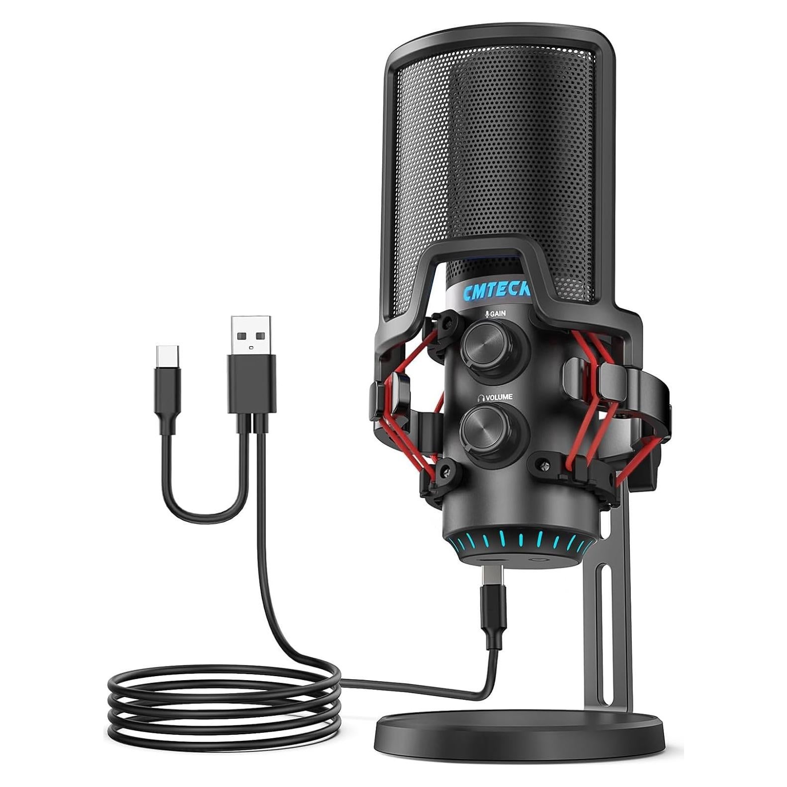 Micrófono USB CMTECK XM630 para PC, Condensador, 0.68 kg