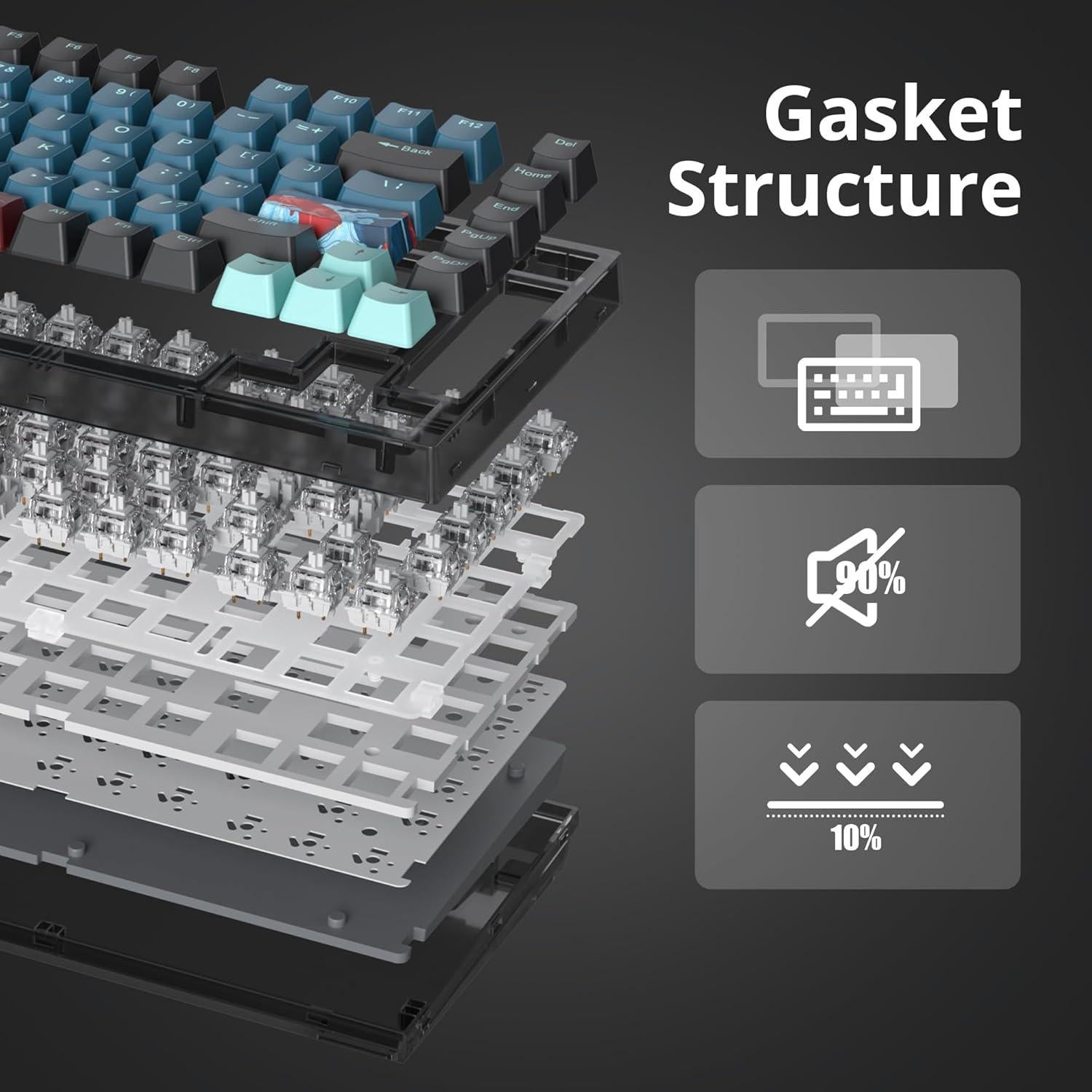 Teclado Mecánico RGB 75% iTastatur con Interruptores Intercambiables