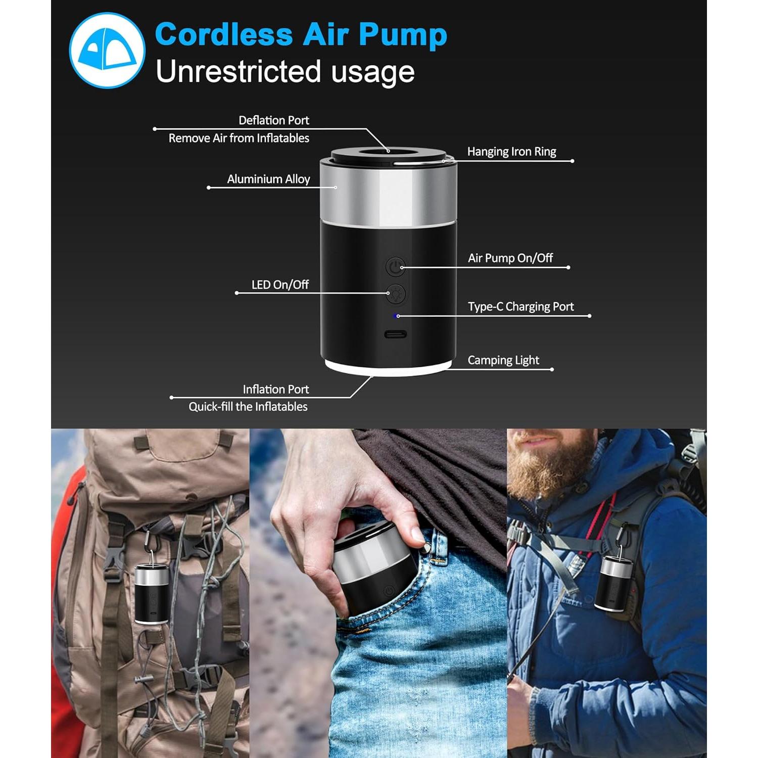 Bomba de Aire Eléctrica LIBERRWAY H-937 Portátil 450L/min