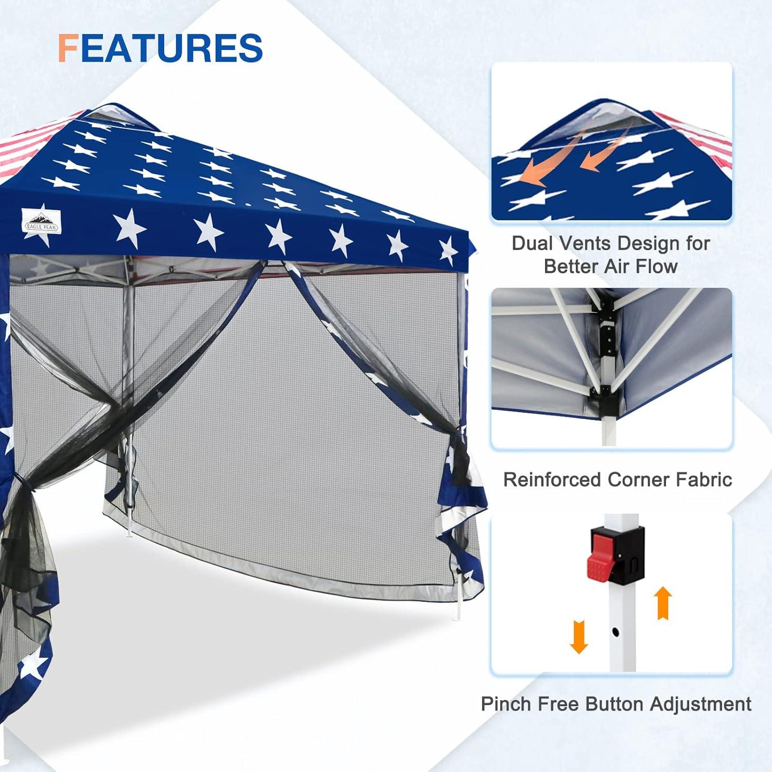 Carpa Pop Up EAGLE PEAK 3x3m con Paredes de Malla