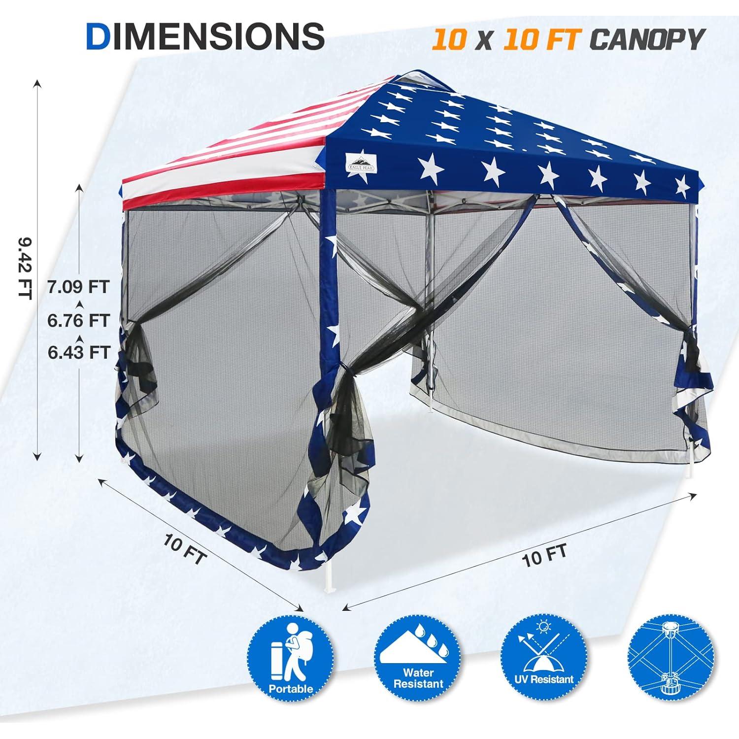 Carpa Pop Up EAGLE PEAK 3x3m con Paredes de Malla
