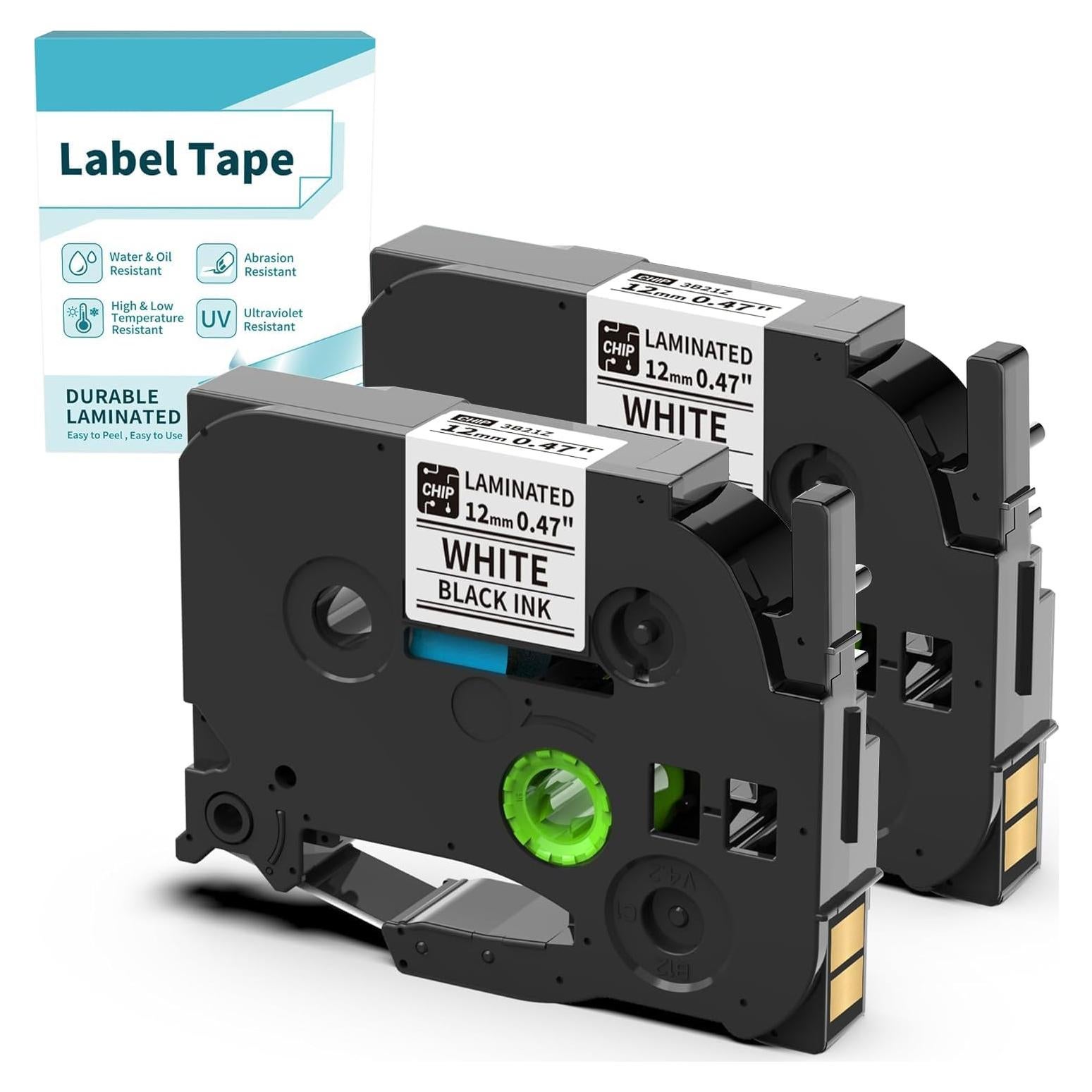 Cinta de Etiquetadora Vixic 12mm Blanca 2 Paquetes Compatible Brother