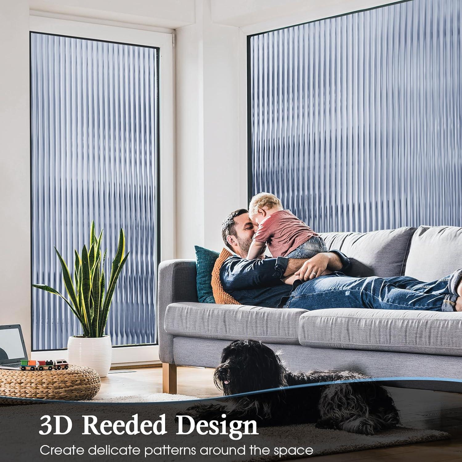 Película de Privacidad Windimiley 3D Azul 44.5x199.9cm