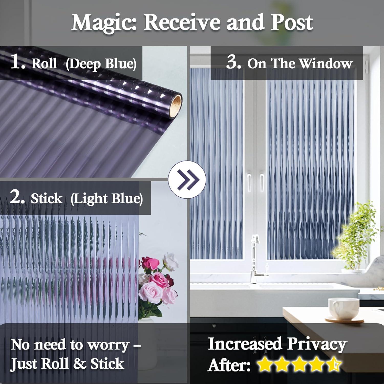 Película de Privacidad Windimiley 3D Azul 44.5x199.9cm