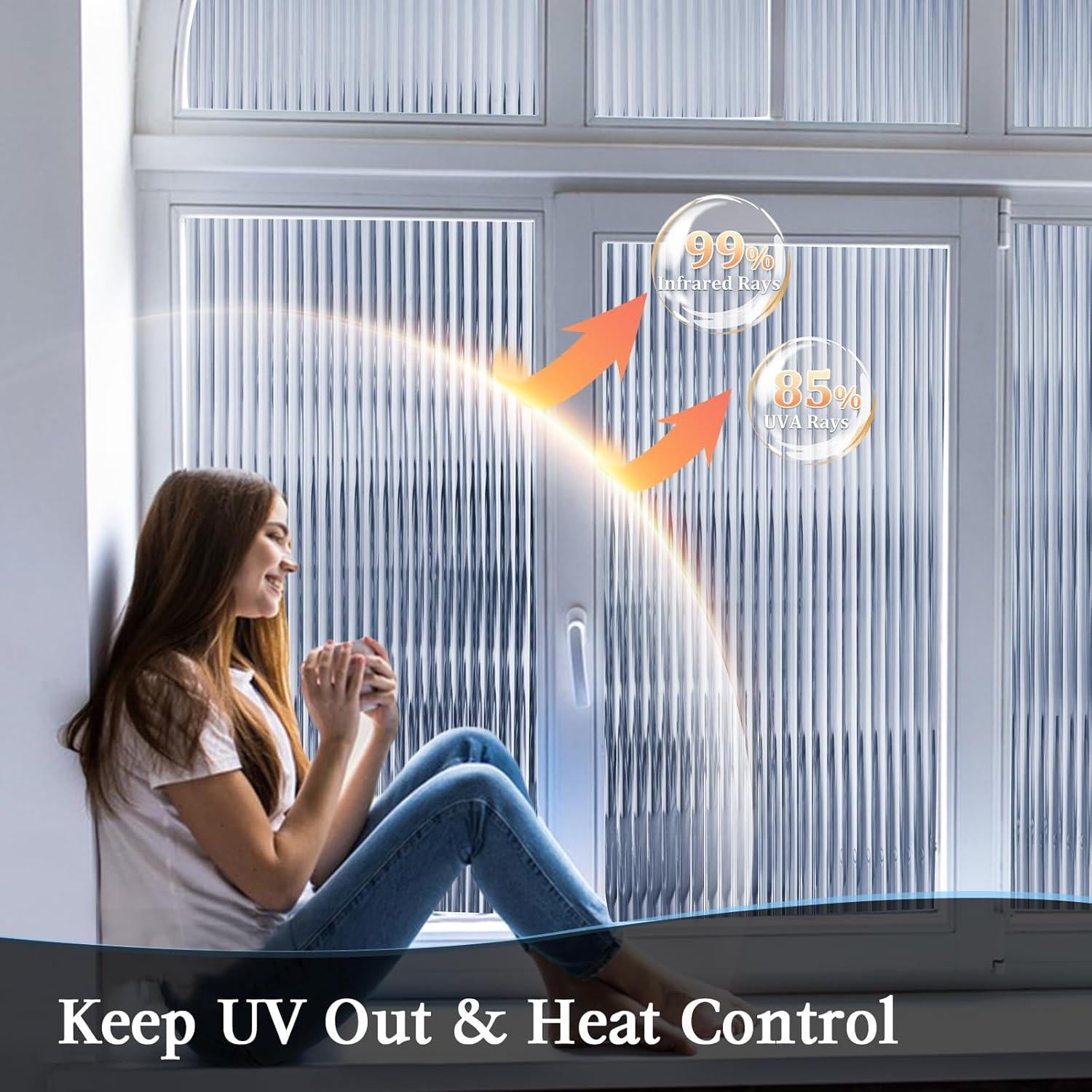 Película de Privacidad Windimiley 3D Azul 44.5x199.9cm