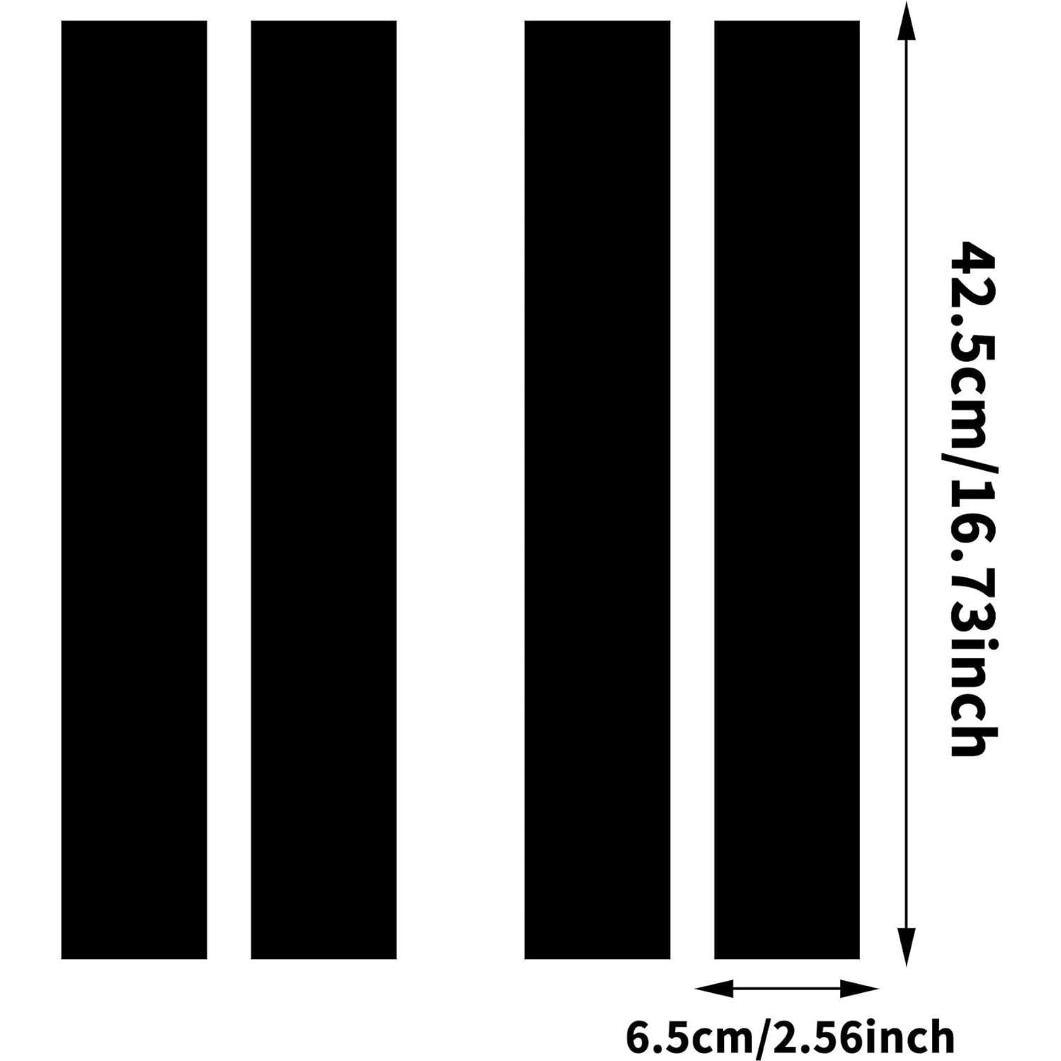 Calcomanías de Carreras de Vinilo TOMALL - 2 Pares Negro