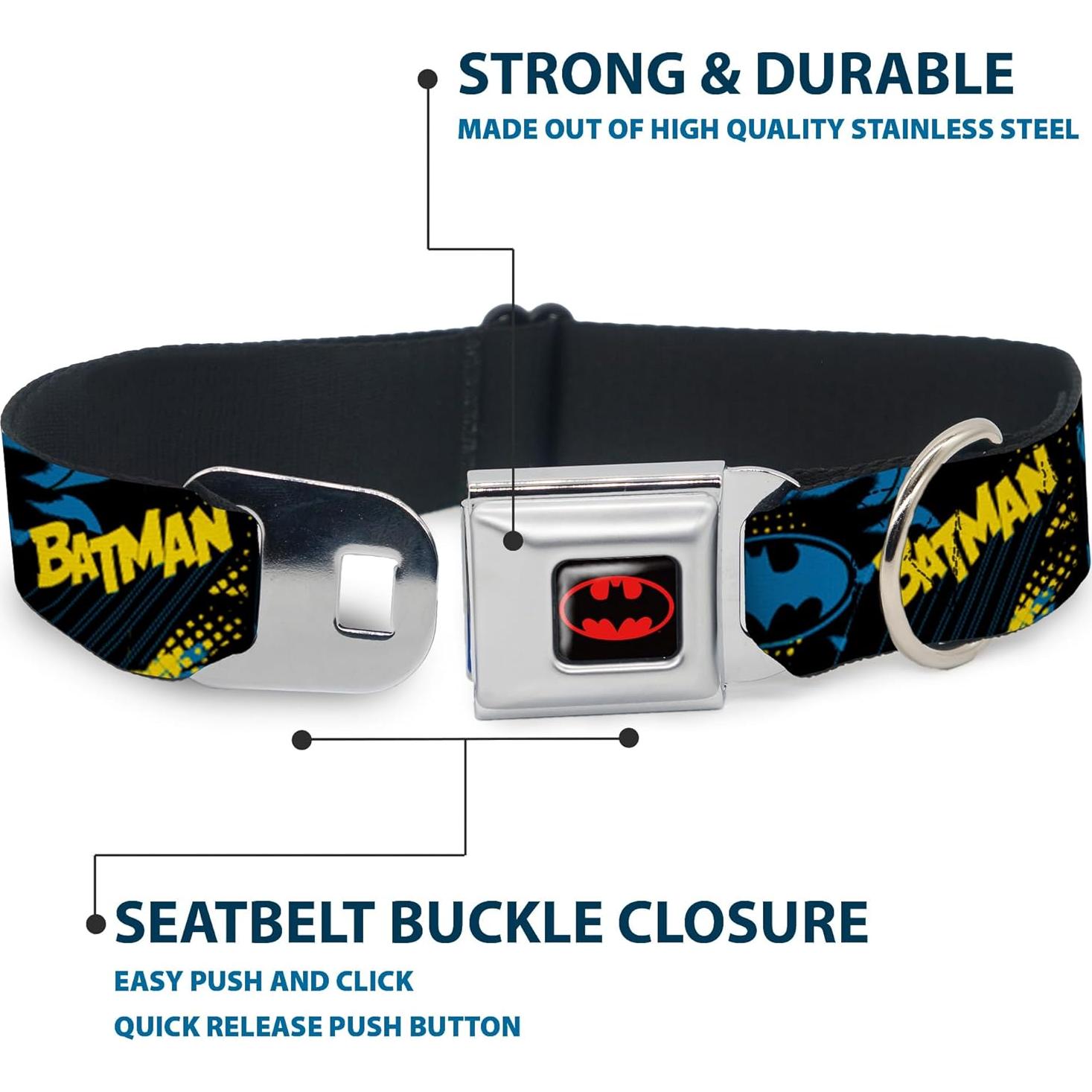 Collar para Perro Buckle-Down DC Comics Batman 40-58 cm