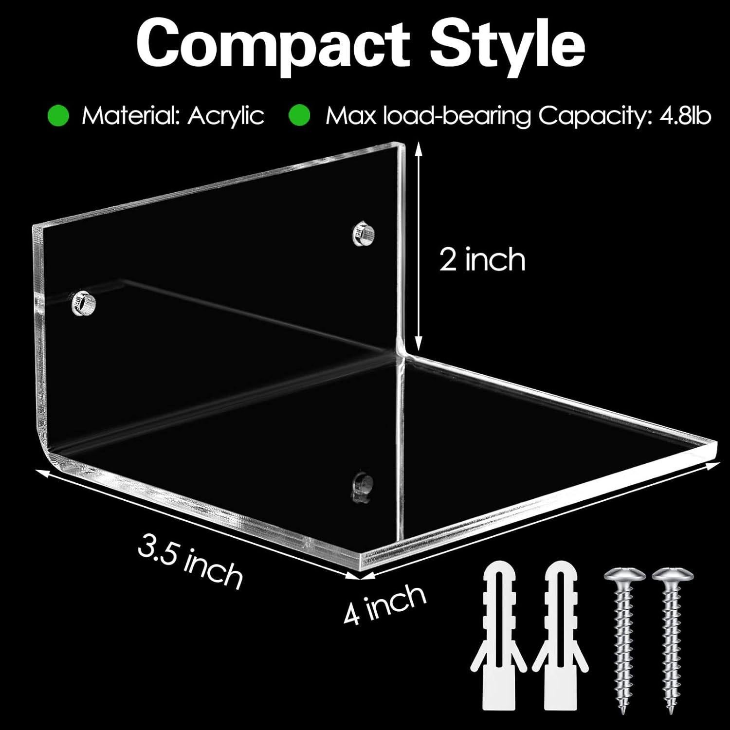 Estanterías Flotantes de Acrílico Juexica 20 Unidades 10x5cm