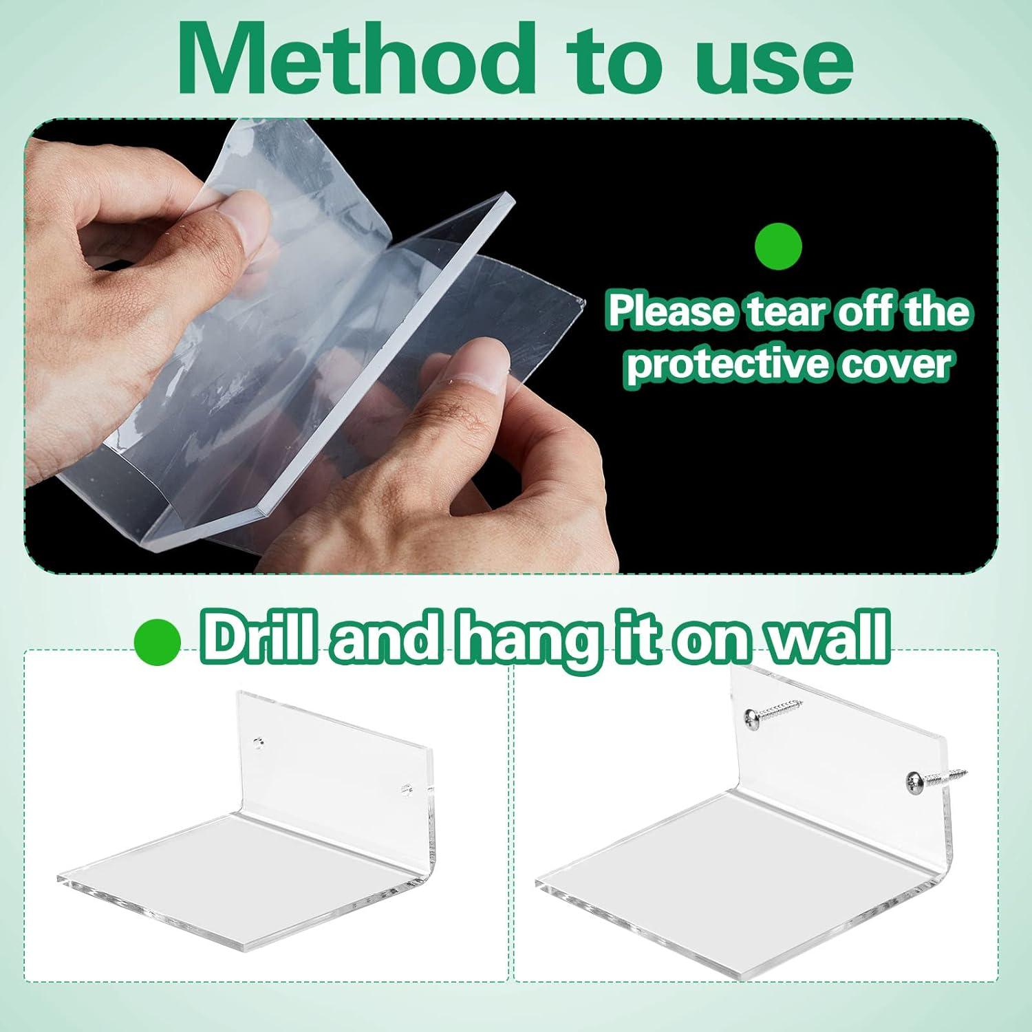 Estanterías Flotantes de Acrílico Juexica 20 Unidades 10x5cm