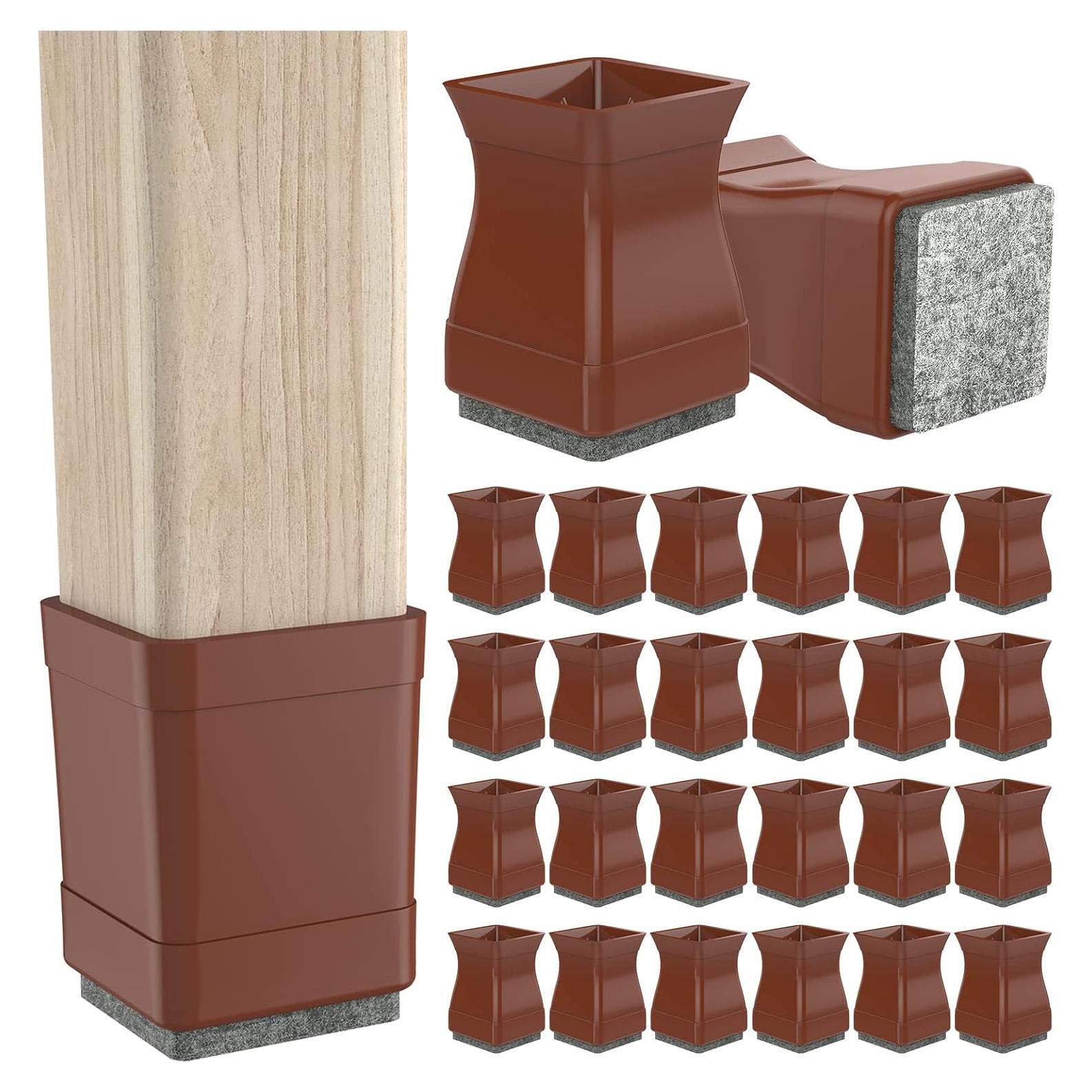 Protectores de Patas de Silla CHWM Cuadrados 24 Pcs Silicona Fieltro