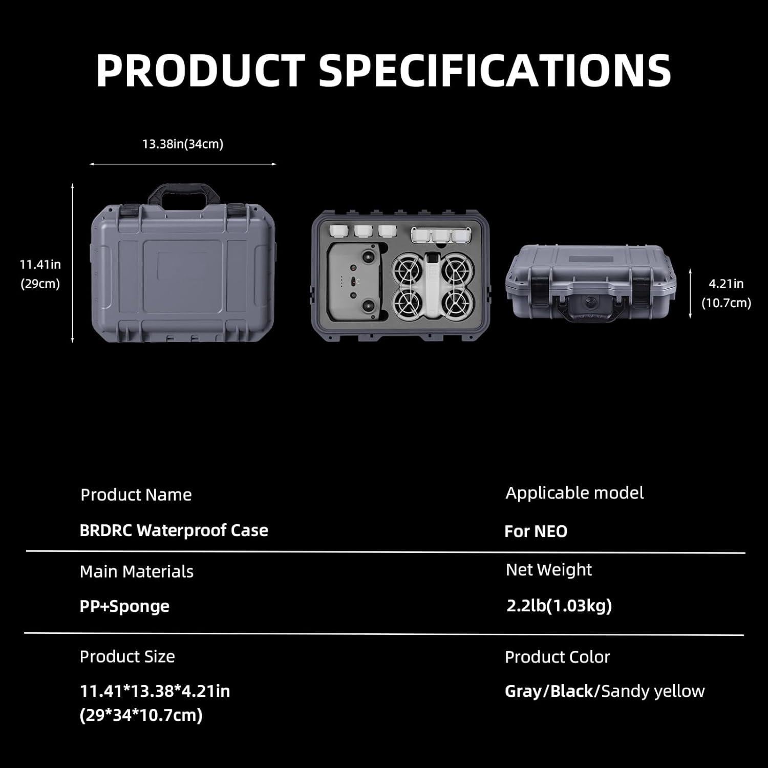Funda de Transporte BRDRC para Dron DJI Neo - Impermeable y Compacta