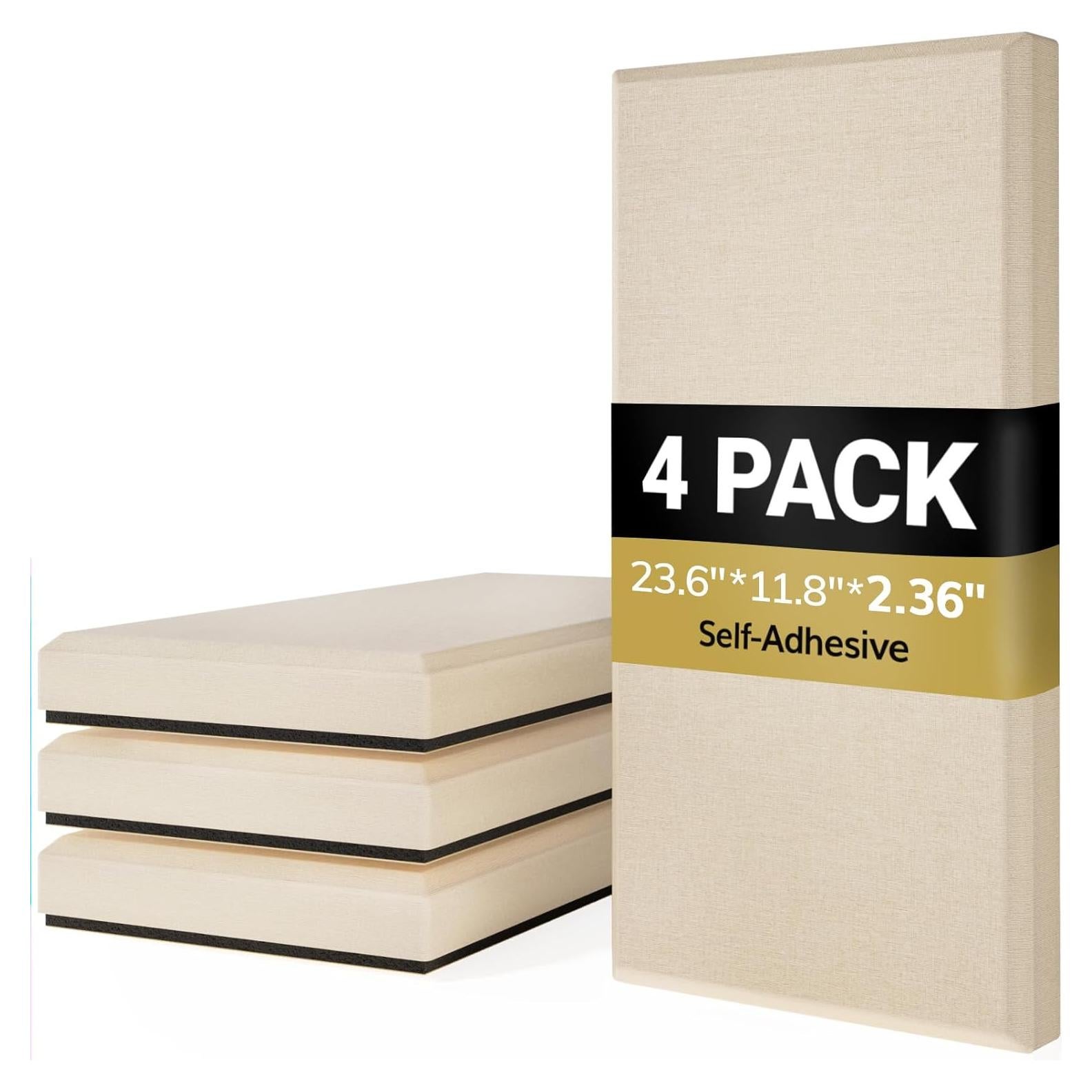 Panel Acústico TONOR 4 PCS 60x30 cm Beige Aislante Sonido