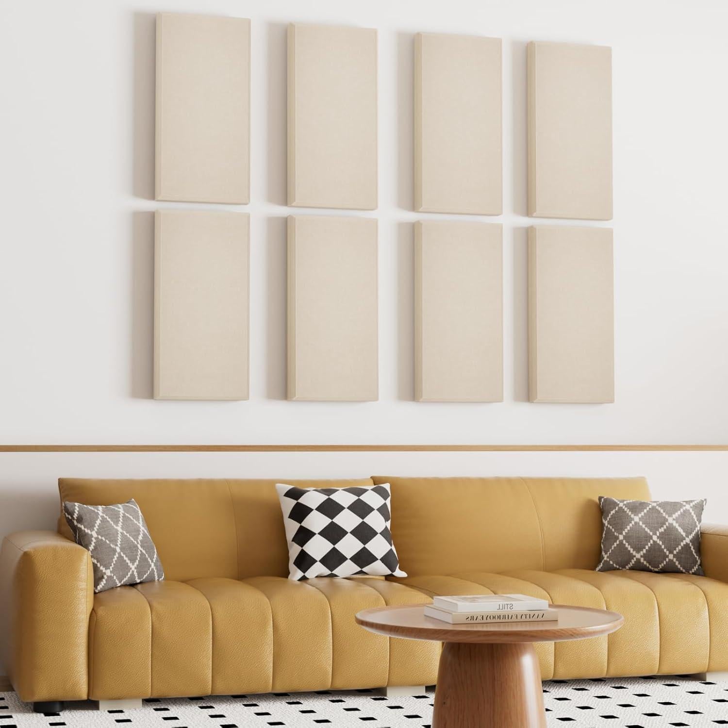 Panel Acústico TONOR 4 PCS 60x30 cm Beige Aislante Sonido