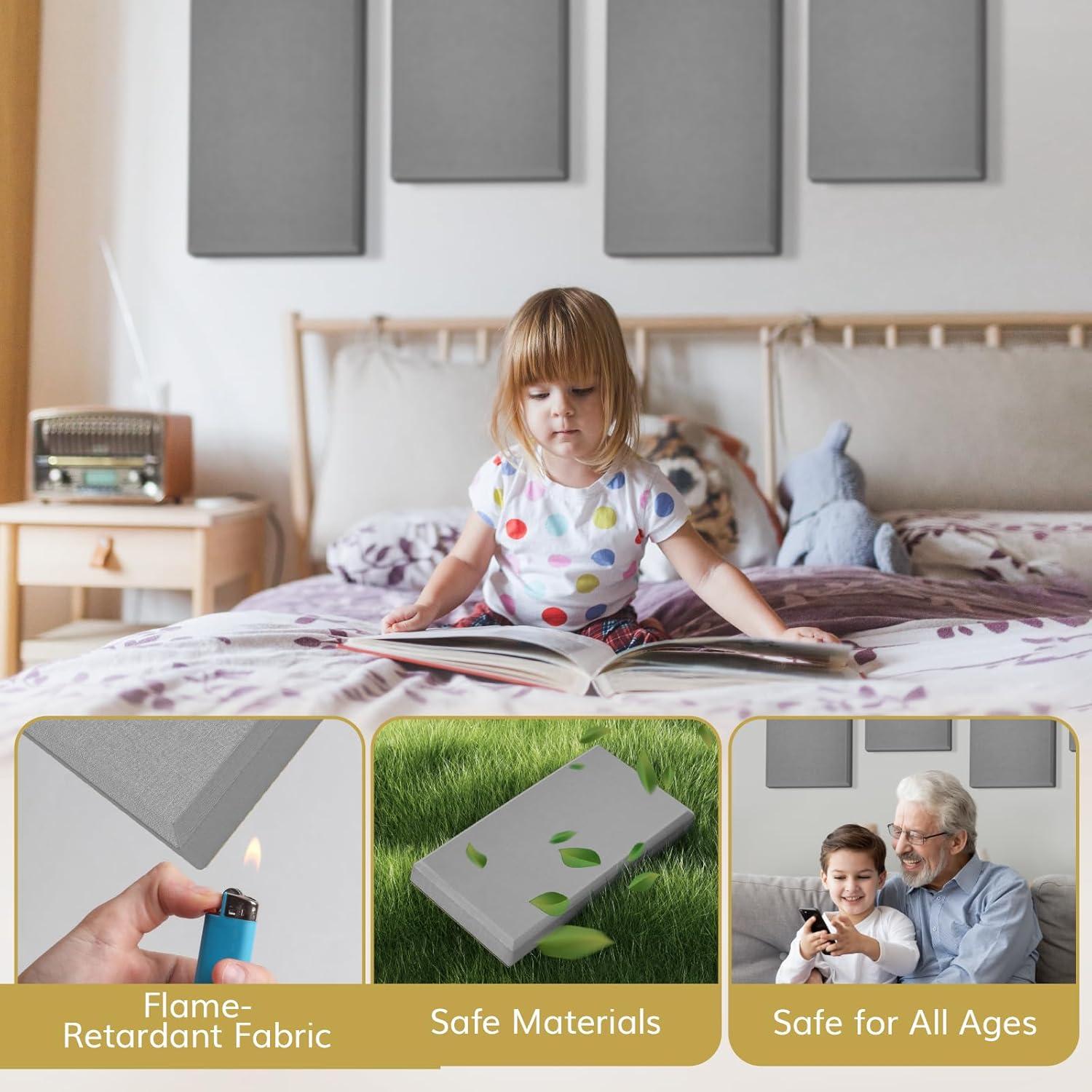 Panel Acústico TONOR 4 PCS 60x30 cm Beige Aislante Sonido