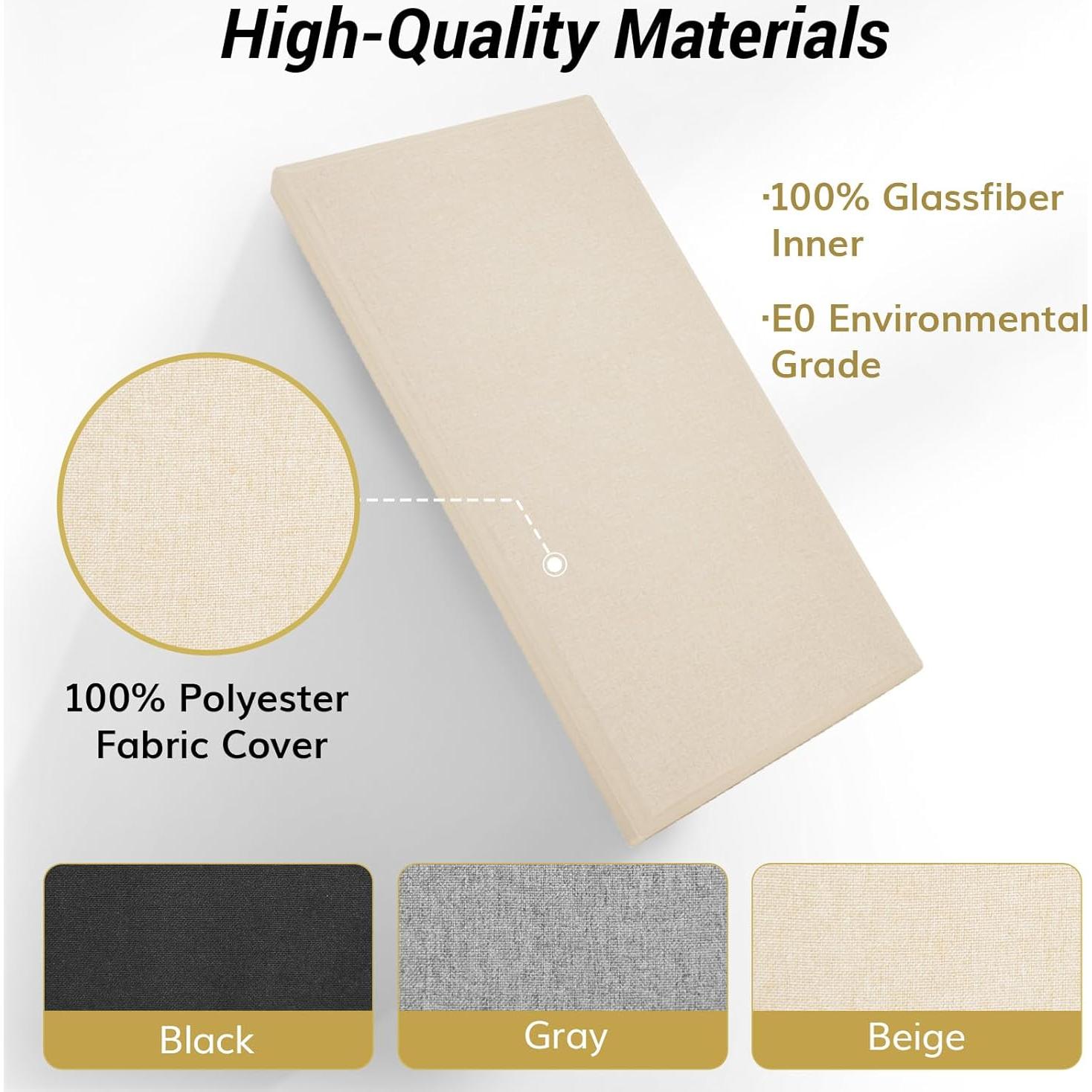 Panel Acústico TONOR 4 PCS 60x30 cm Beige Aislante Sonido