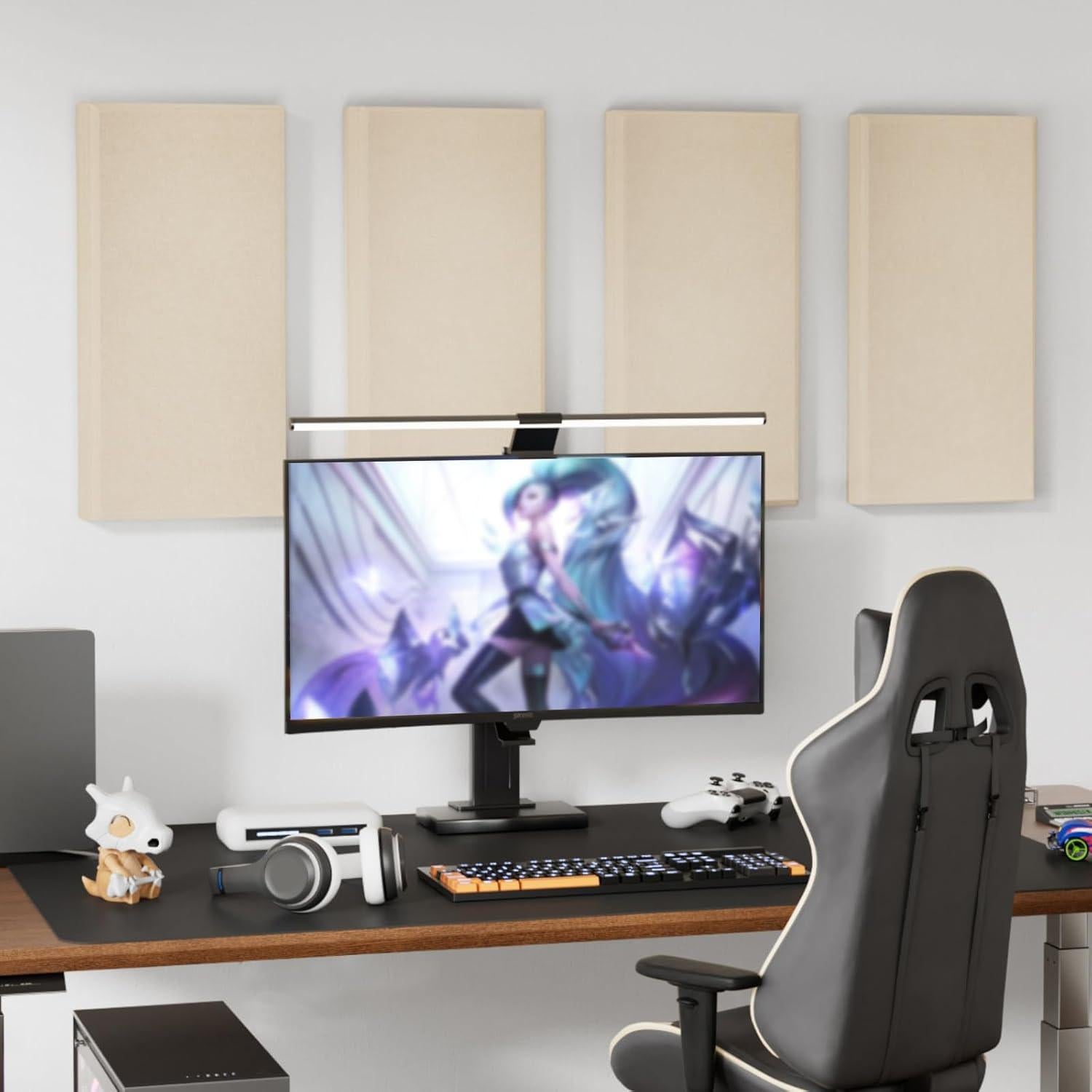 Panel Acústico TONOR 4 PCS 60x30 cm Beige Aislante Sonido