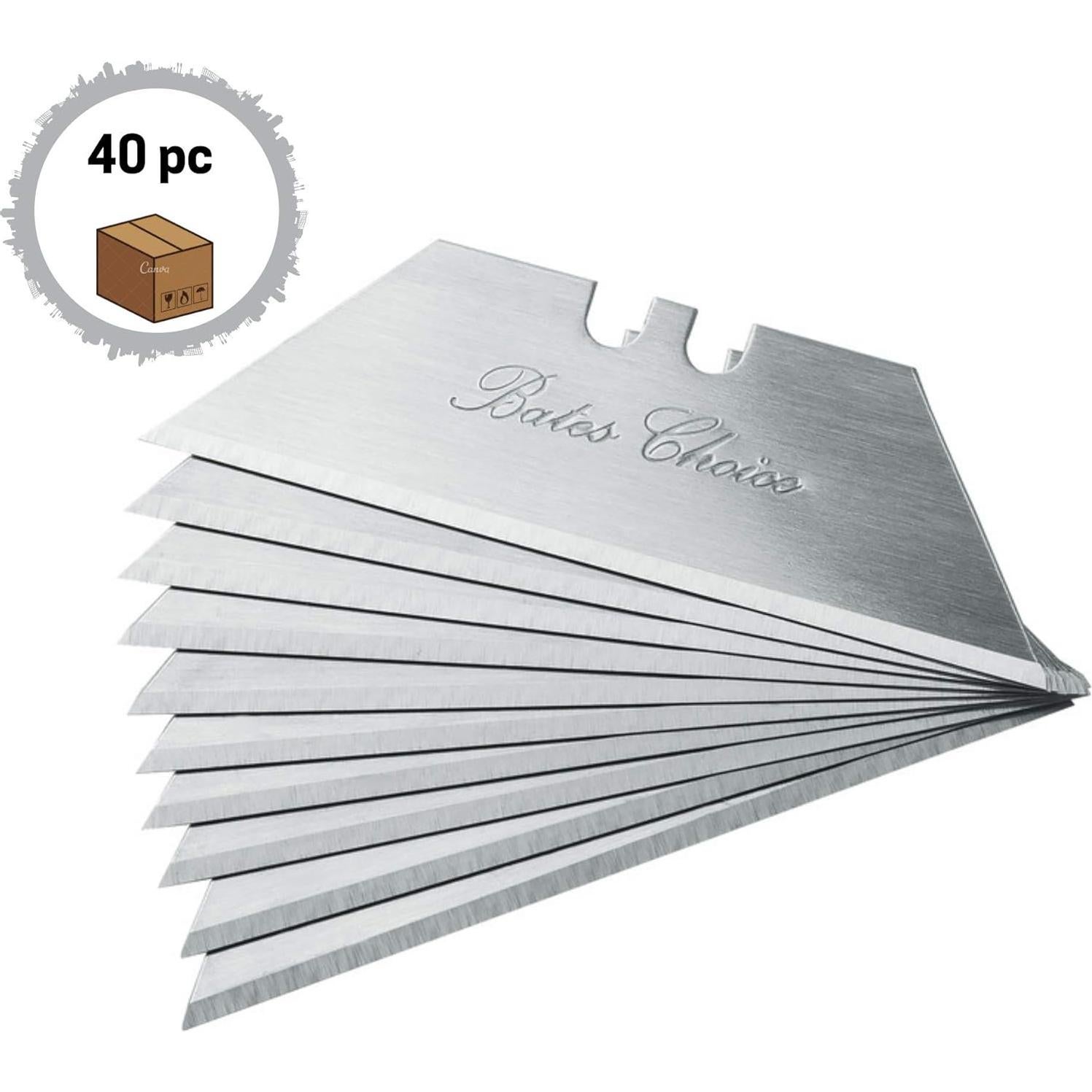 Cuchillas Utility Bates Choice - Paquete de 40 - Acero Aleado