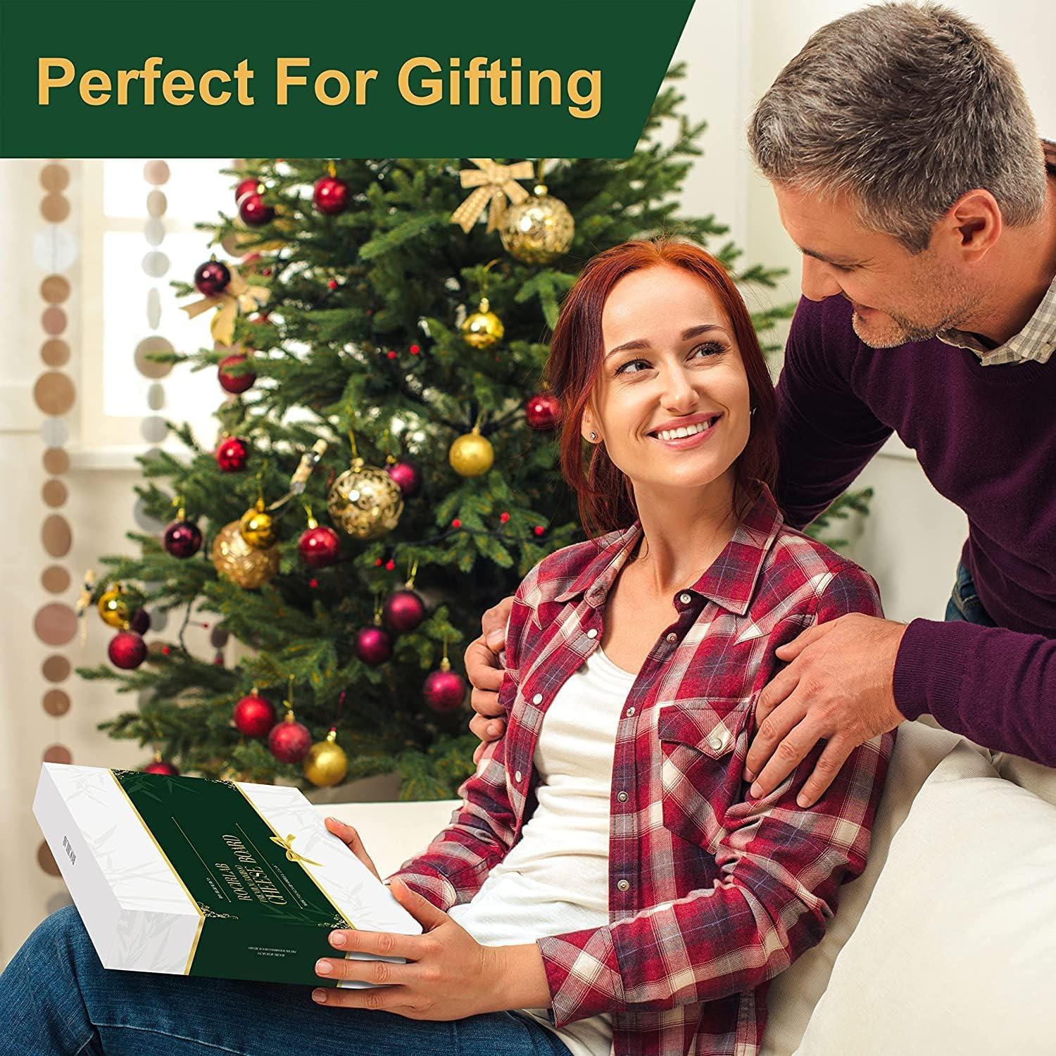 Tablas de Charcutería de Bambú ROCIRLAB 63.5x30.5cm con Cuchillos