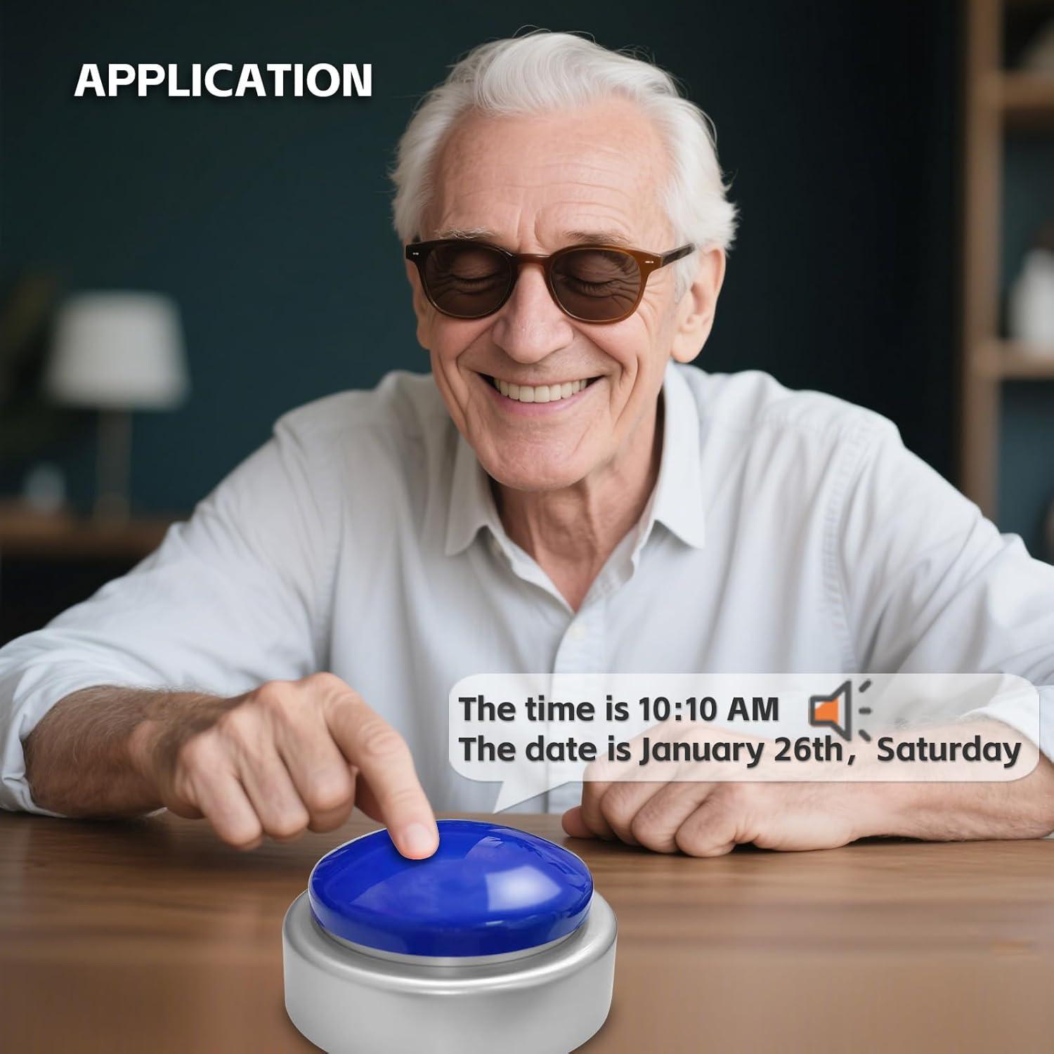 Reloj Despertador Hablante MAUJOY Azul con Control de Volumen