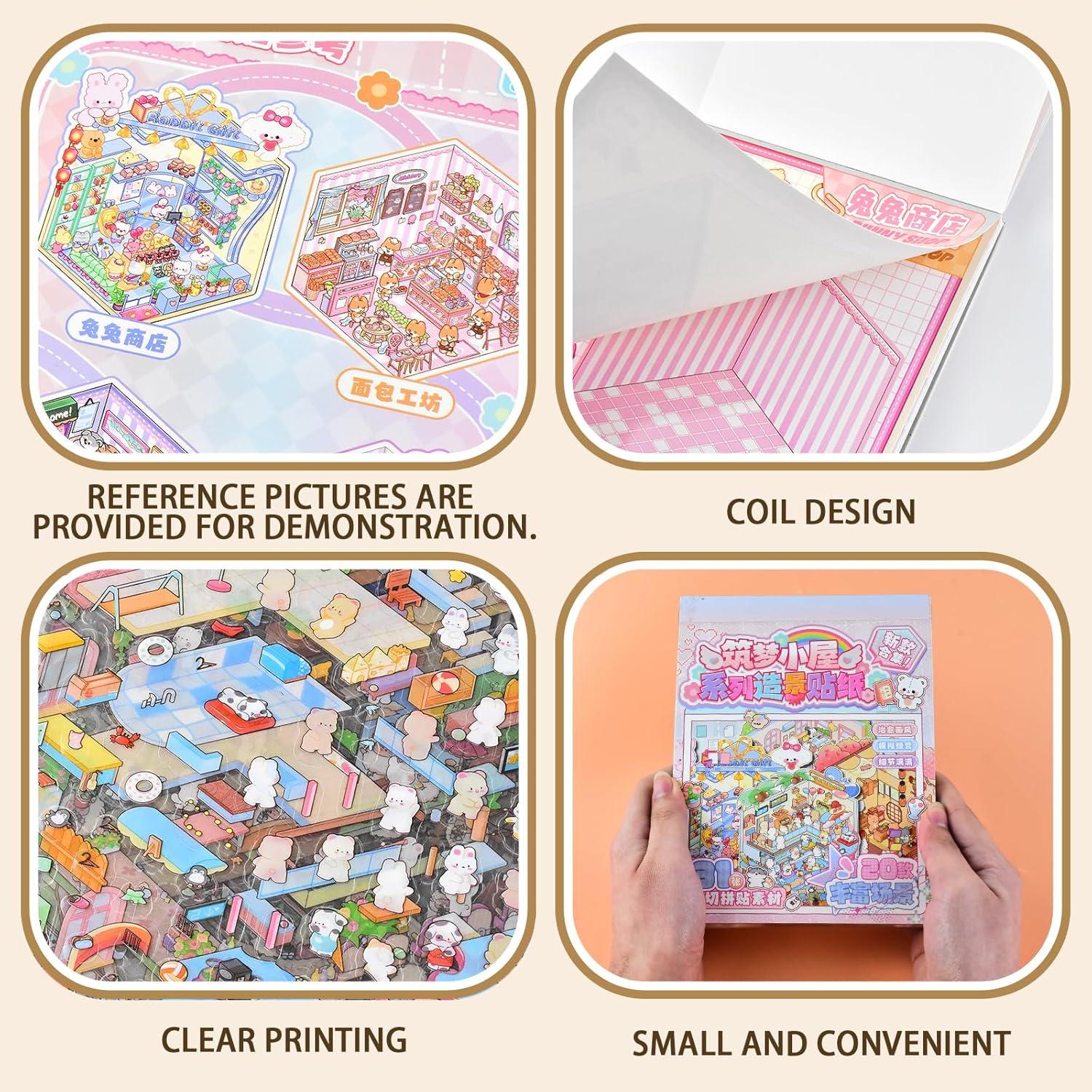 Libro de Stickers 3D DIY Casa Animal - BROVITI 20 Diseños