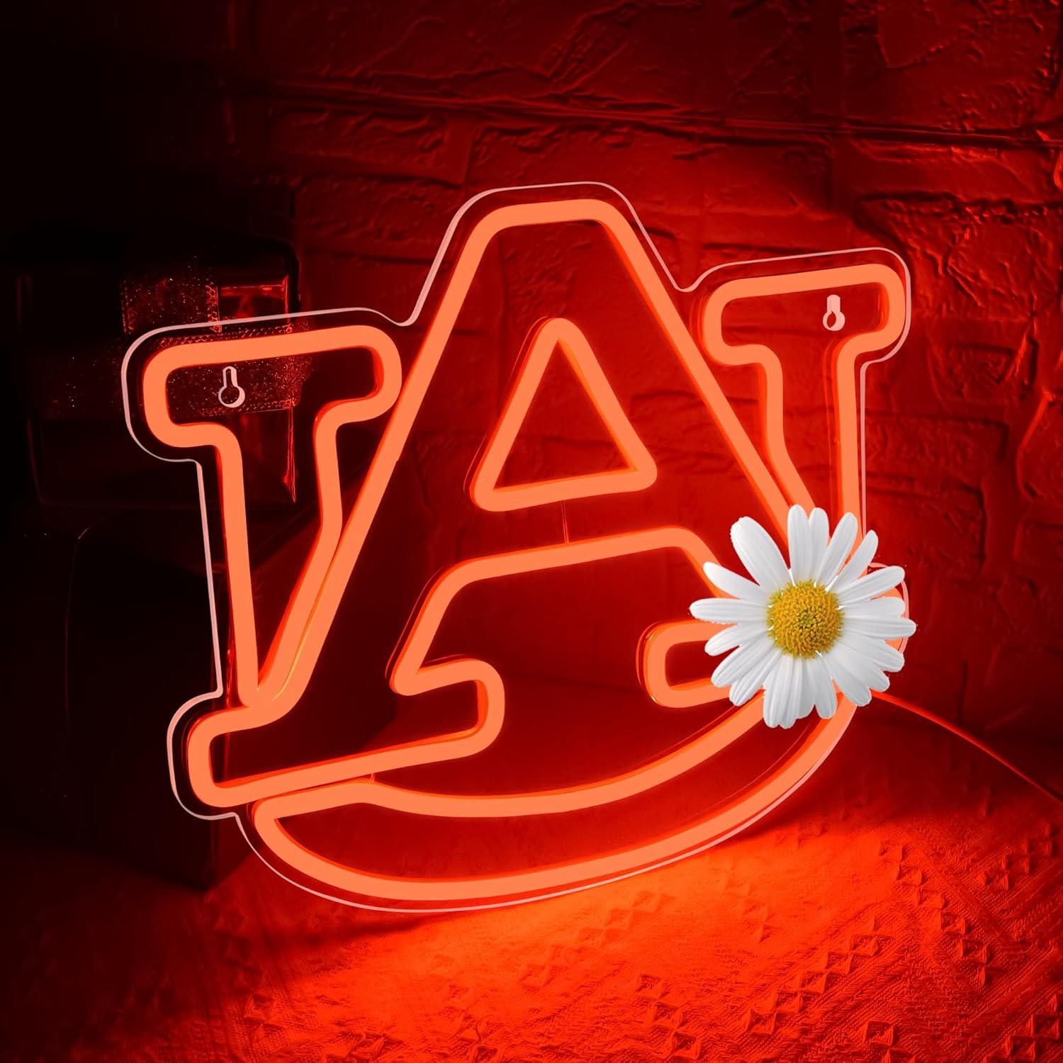 Letrero de Neón Universitario LED FTMGGDG 35.1x30 cm Naranja