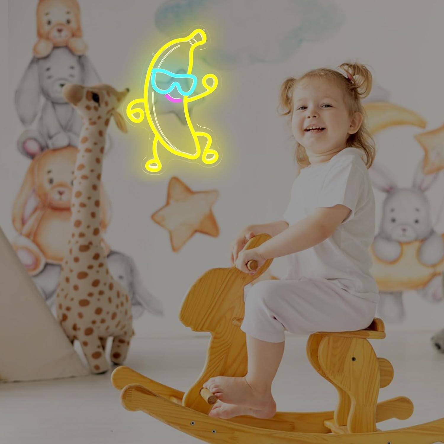 Luz de Neón LED Banana con Gafas de Sol Vveikea Dimmable