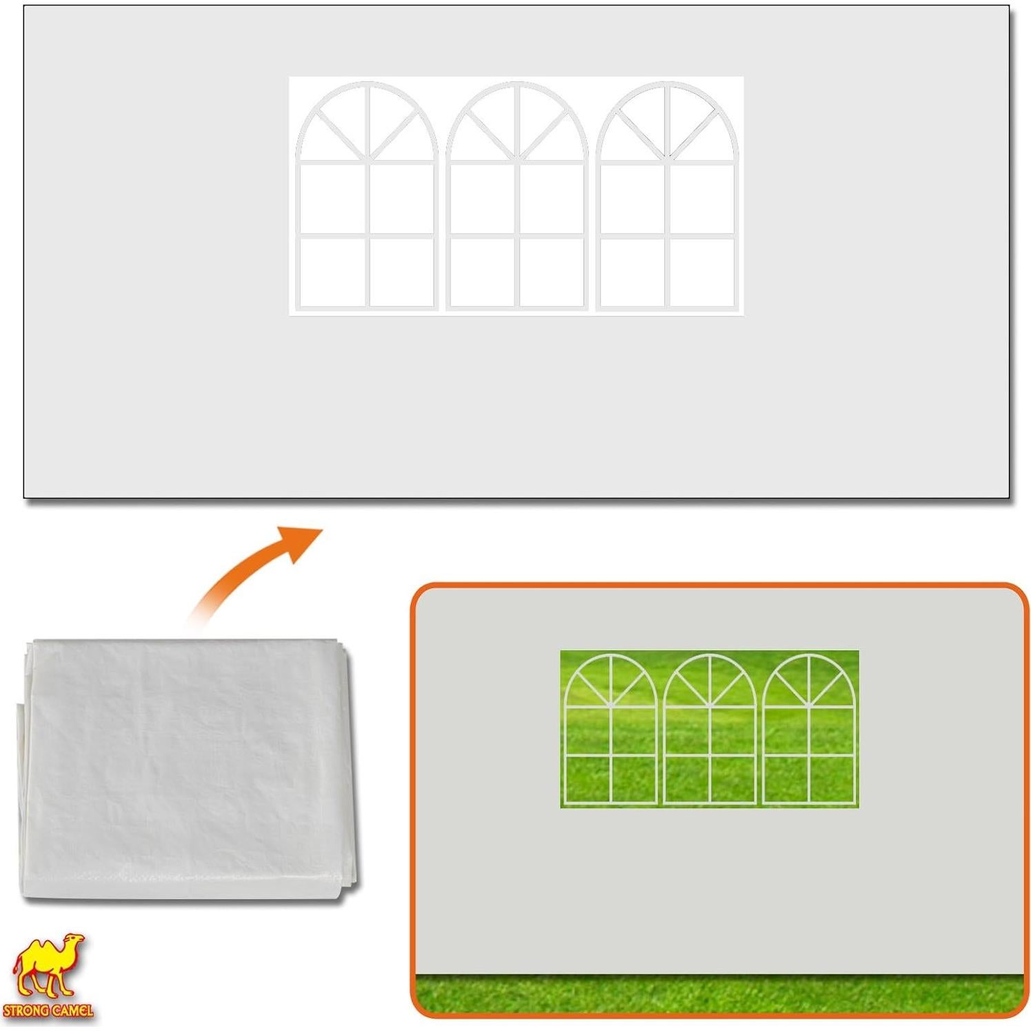 Panel Lateral para Gazebo Strong Camel 3.96x1.95m Blanco