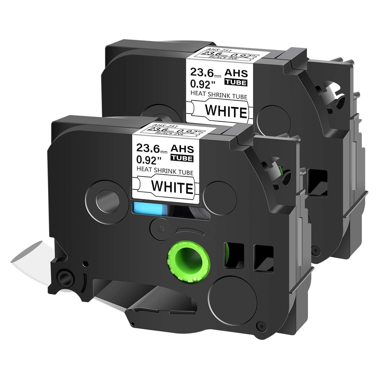 Cinta Termocontraíble Cruxer HSE-251 23.6mm Negro sobre Blanco - Paquete de 2