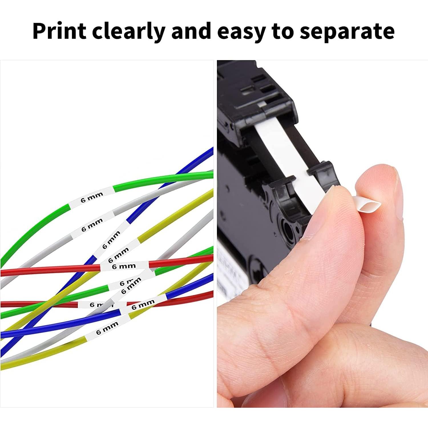 Cinta Termocontraíble Cruxer HSE-251 23.6mm Negro sobre Blanco - Paquete de 2