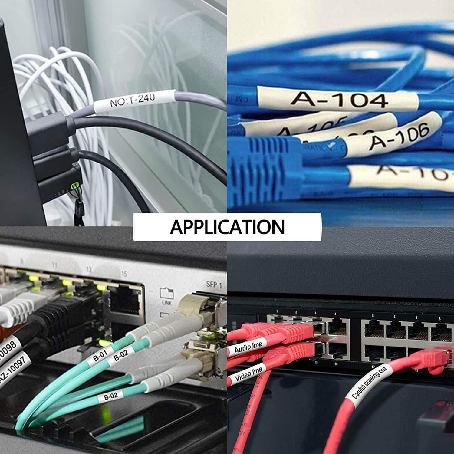 Cinta Termocontraíble Cruxer HSE-251 23.6mm Negro sobre Blanco - Paquete de 2