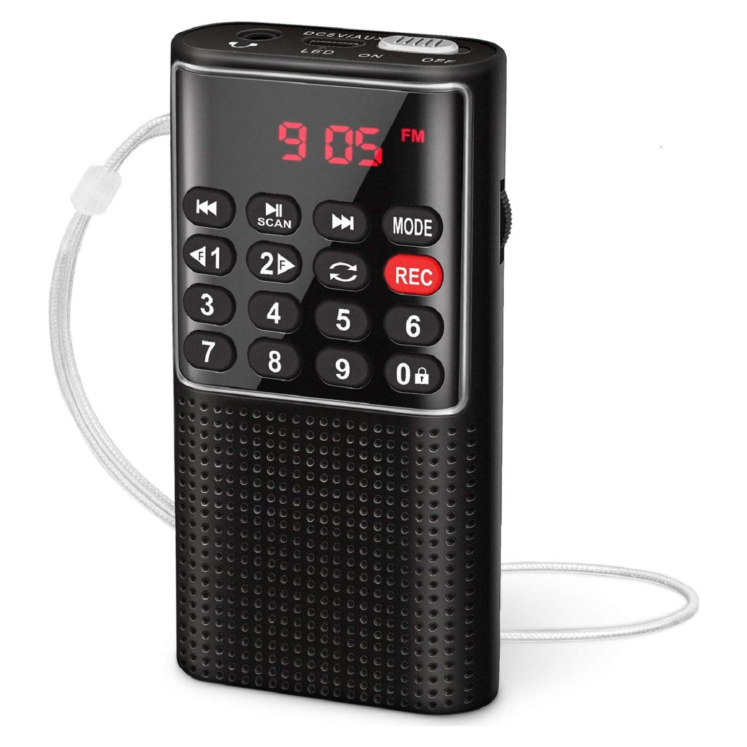 Radio Portátil FM PRUNUS J-328 con Grabador y Batería Recargable